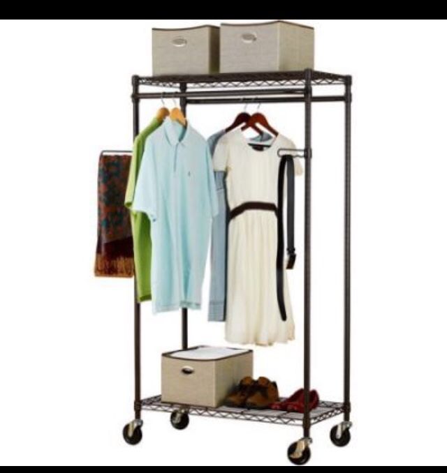 Clothes wheeled rack and hanger
