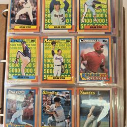 BEST OFFER🔥🔥1990⚾️Topps Baseball🌟Cards Complete Set+Traded Set With Binder🔥🔥