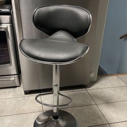 Grey Leather Stool