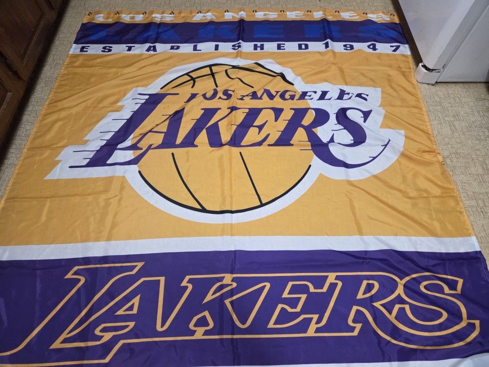 L A LAKERS BANNER STYLE SHOWER CURTAIN