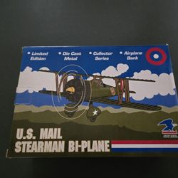 US Mail Die Cast Stearman Bi-Plane, MINT, NIB