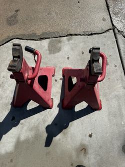Red Steel Jack Stands Pair