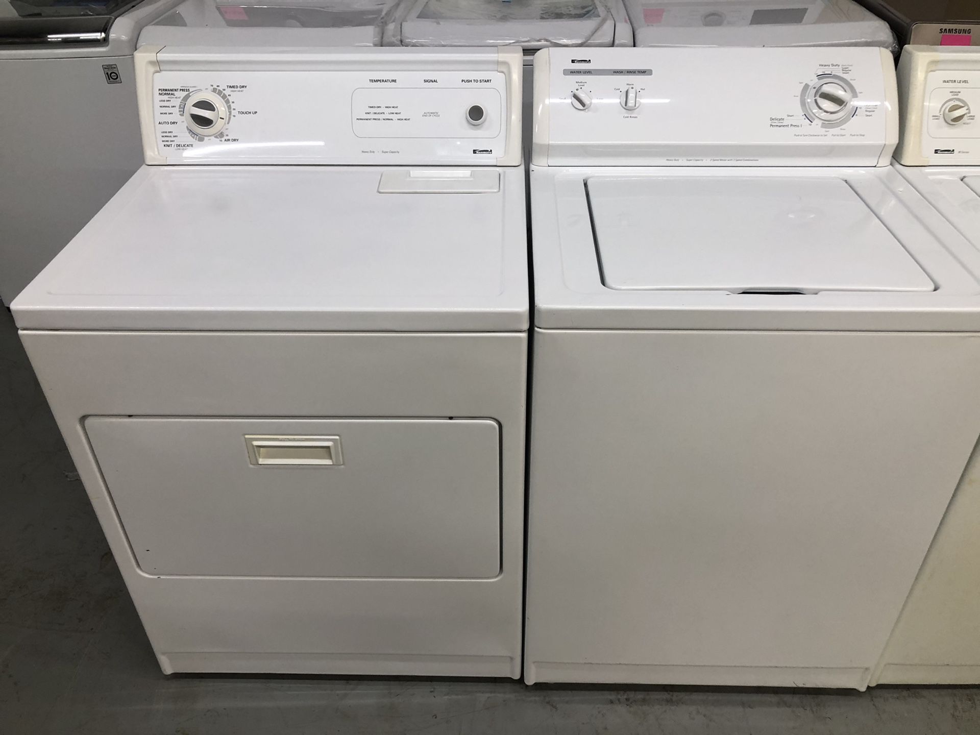 Set washer and dryer kenmore