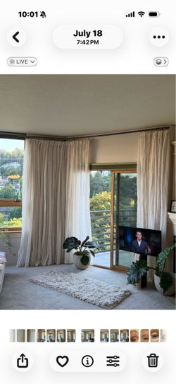 BRAND NEW, LINEN LOOK, 100” wide x 102” long CURTAIN PANELS