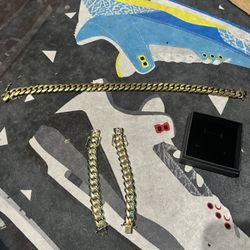 14k Gold Miami Cuban Bracelet And Cuban