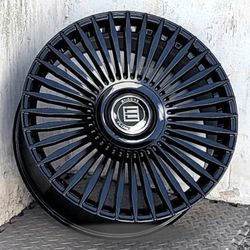 20X8.5 ENCORE GLOSS BLACK / FLOATING CAP Wheels