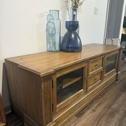 Solid Wood Media Console / TV Stand – Good Condition