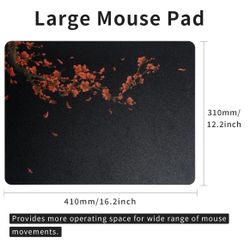 NEW Glass Gaming Mousepad, Black Plum Blossoms Hard Mouse Pads for Gaming, Professional Large Mouse 
