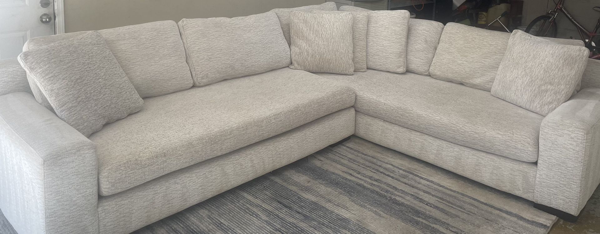 American Signature Ethan 2-Piece Sectional Sofa – Good Condition