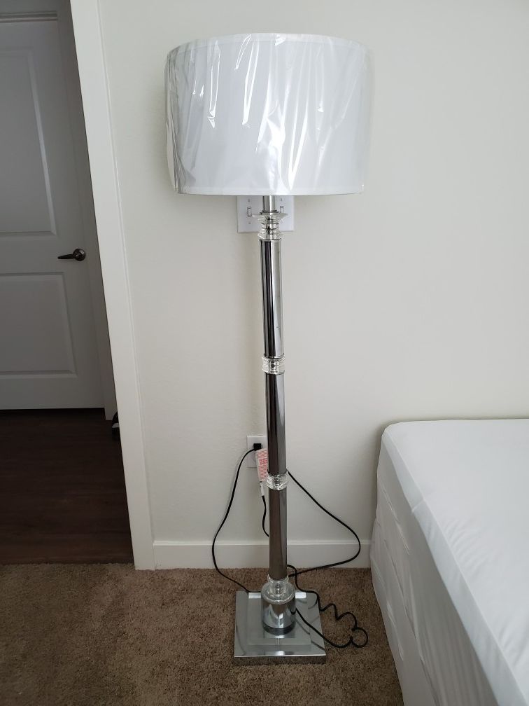 WAYFAIR crystal accent silver floor lamp