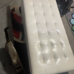 White Storage Bench 