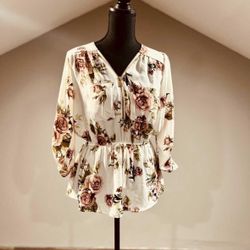 Small White Floral Top