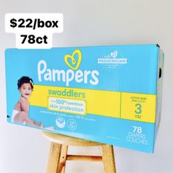 Size 3 (16-28 Lbs) Pampers Swaddlers (78 Baby Diapers)