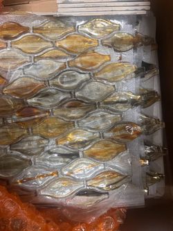 Glass Mosaic Tile Sheets Elongated Oval