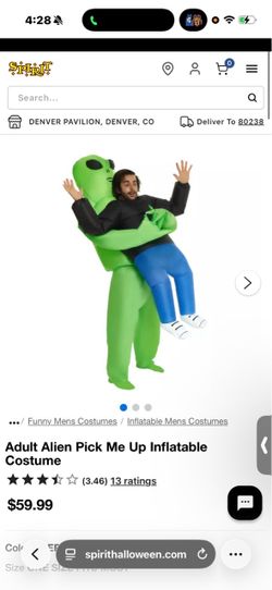 Adult Alien Pick Me Up Inflatable Costume