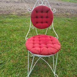 Vintage Teena Originals Wrought Iron Vanity Chair Hollywood Regency 