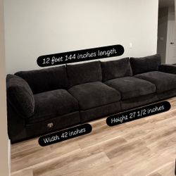 Cozy Family Size Sectional + Ottoman For Sale 