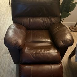 Dark Brown Leather Recliner