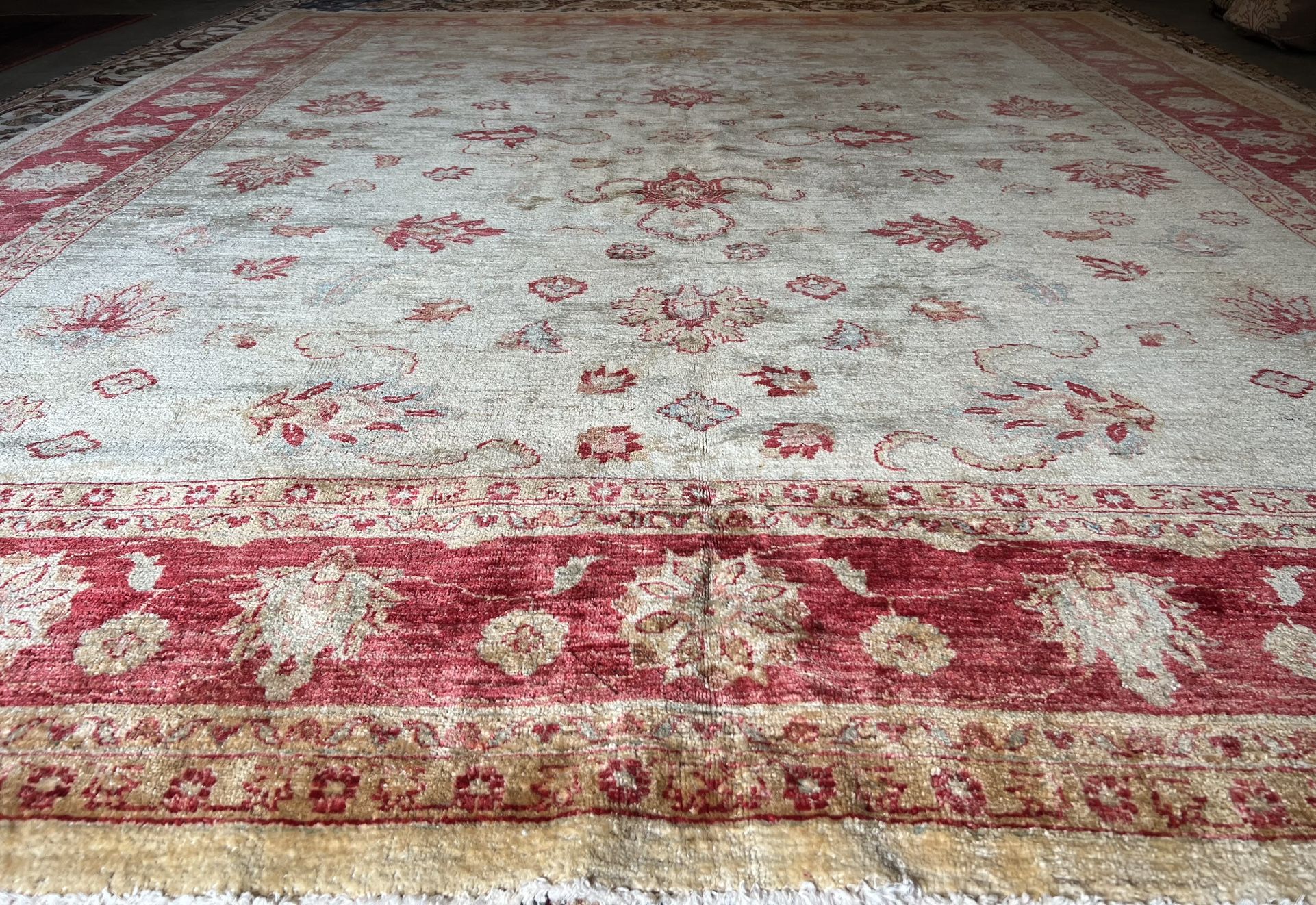9 X 11 100% Wool Peshawar Afghan Vegetables Dyed Hand Knotted Rug