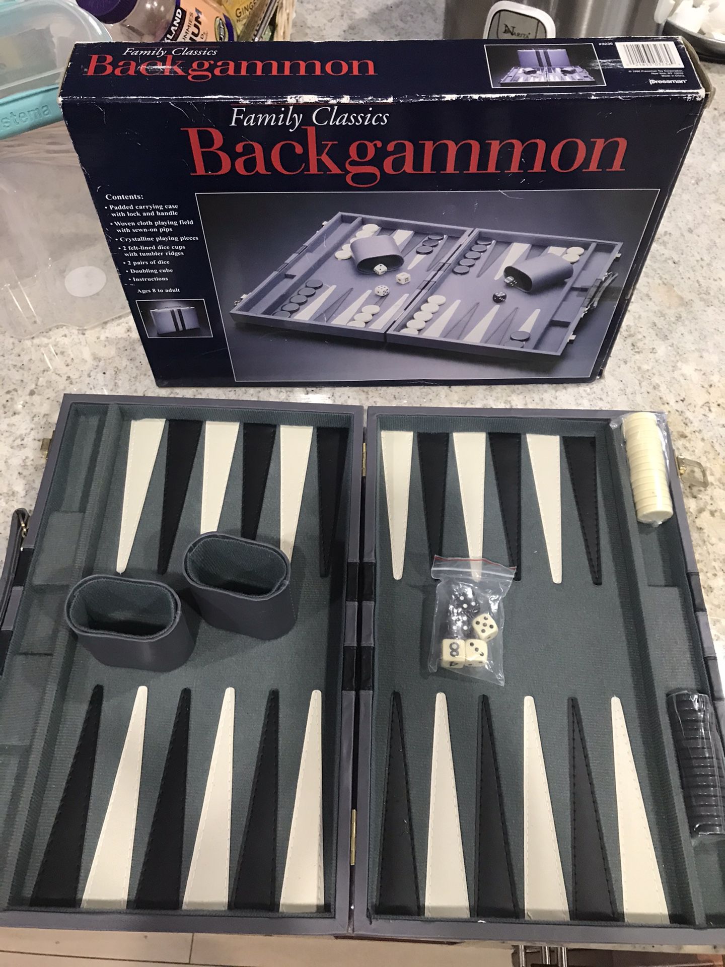 Faux Leather Backgammon Set