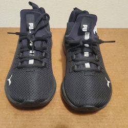 Puma Enzo 2 Uncaged Running Boys Black Sneakers SIZE 4