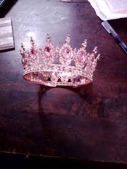 Rose Gold Crown with Pink Rhinestones