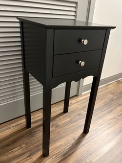 Side End Table / Nightstand, With 2 Drawers