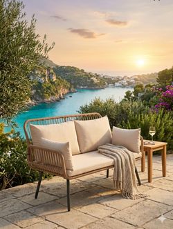 Outdoor Rattan Loveseat