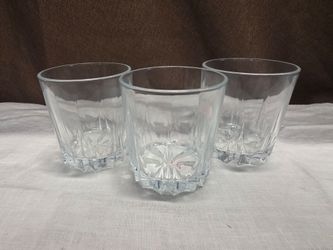 Clear Glass Old-fashion Whiskey Tumblers 3pc Set