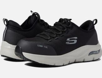 SKECHERS Z4788 Women’s Black Work Arch Fit SR Composite Toe Shoes Size 8