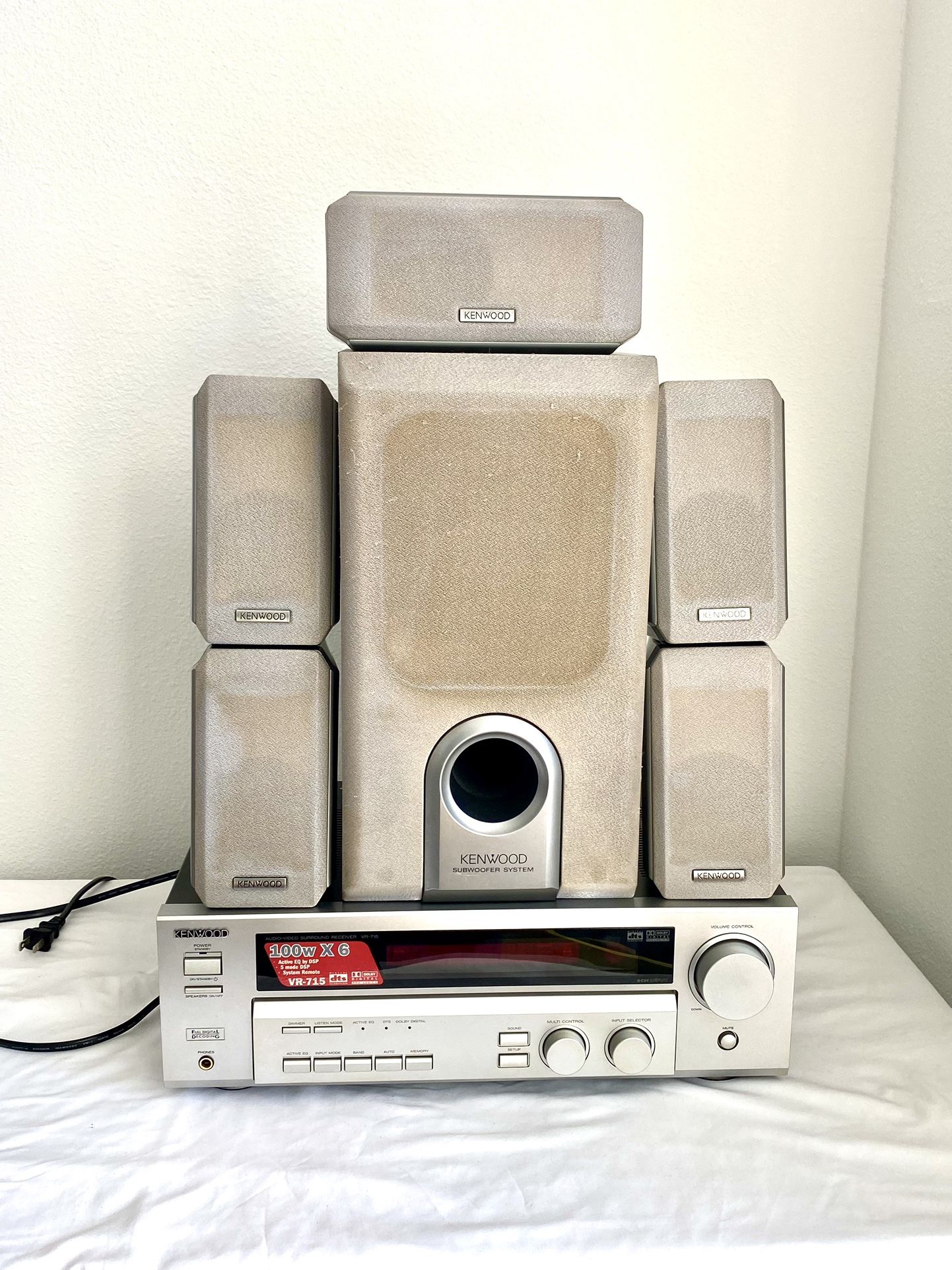 KENWOOD KS207 & Subwoofer SW-07HT-S Surround Sound Speakers Set