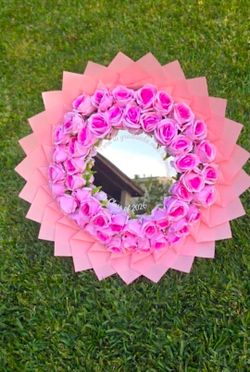 Graduation for ever flowers with personalized mirror   50 roses