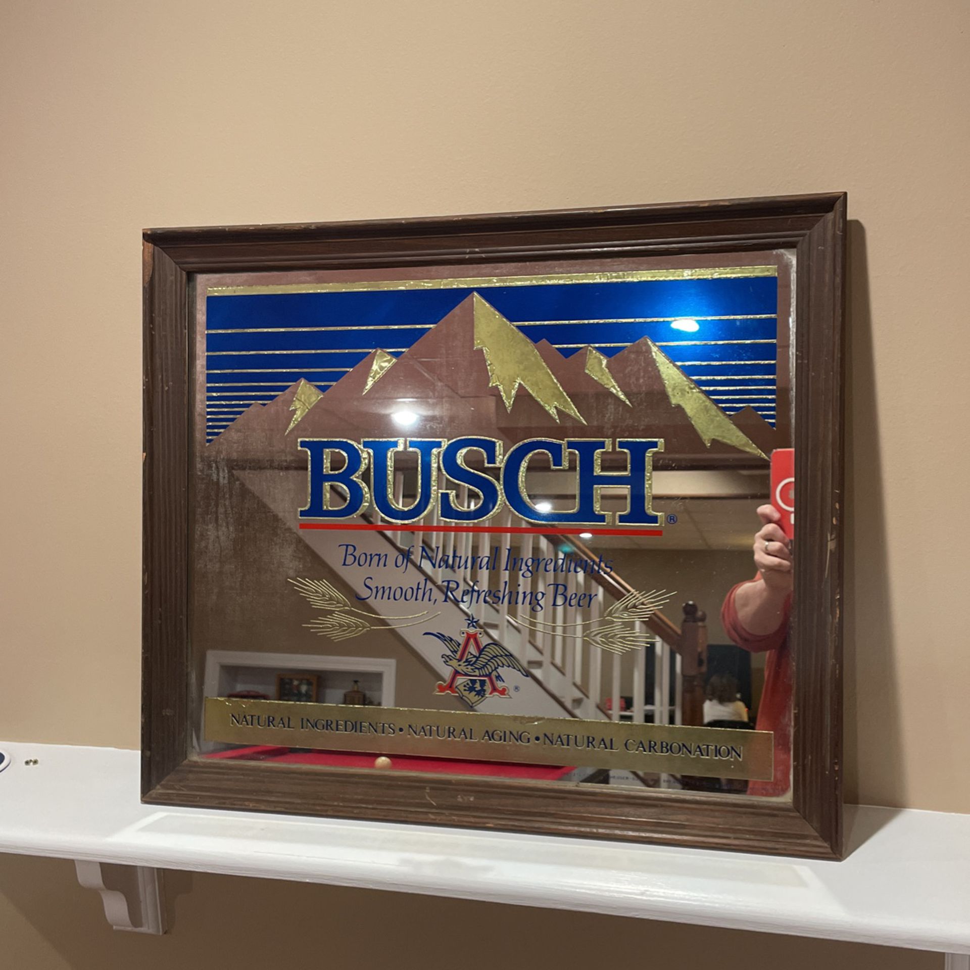 Vintage 1978 mirrored Busch Beer Sign