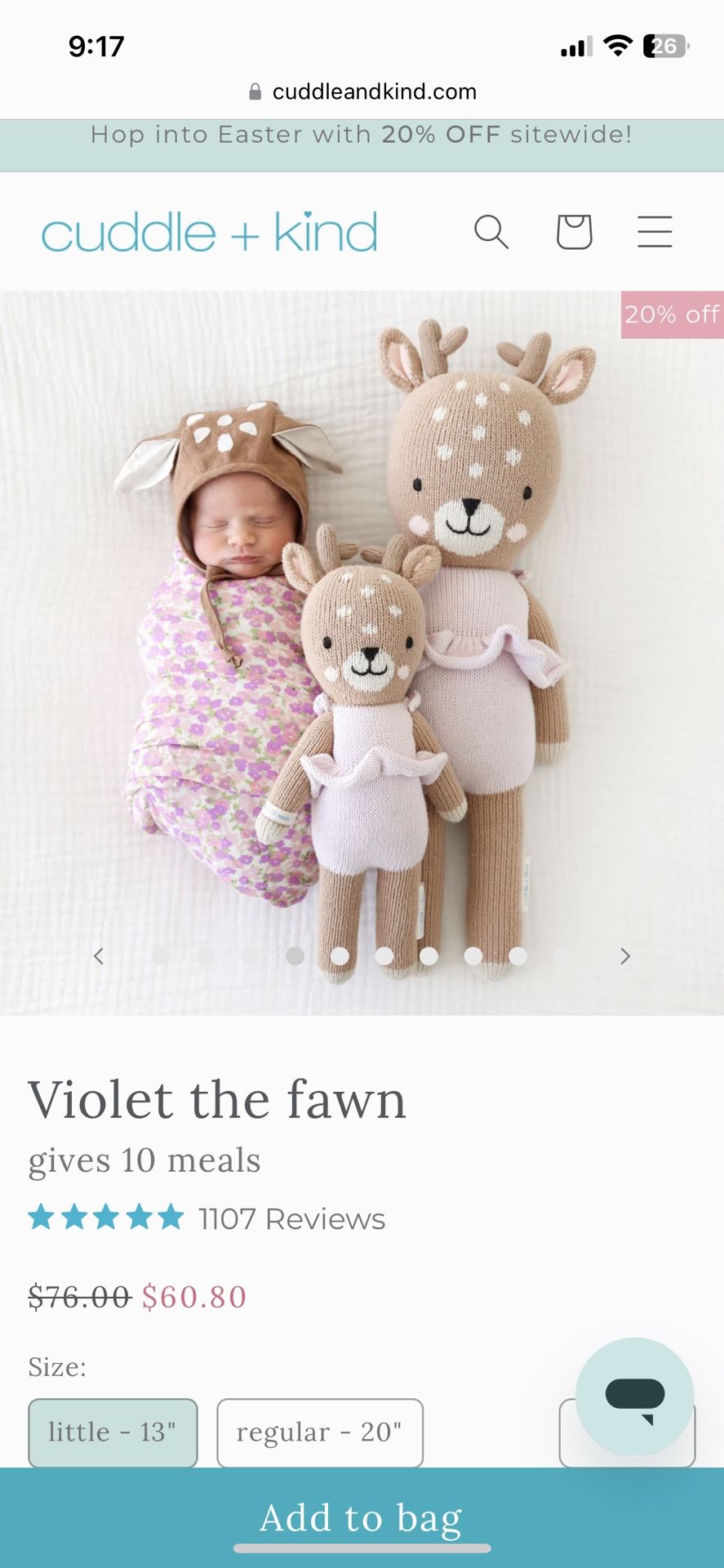 Cuddle + Kind Violet the Fawn Doll