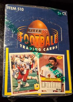 1992 Factory Sealed Fleer Football Trading Cards Box
