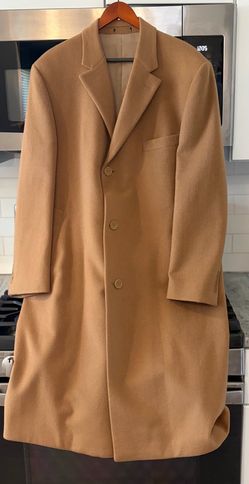 Camel Wool Overcoat Men's Long Topcoat