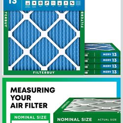 Filterbuy 20x22x1 Air Filter MERV 13 Optimal Smoke & Allergy Defense (5-Pack), Electrostatic Pleated HVAC AC Furnace Filters Replacement, Made in USA 
