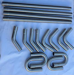 16PCS 2.5" INCHES STAINLESS STEEL UNIVERSAL EXHAUST PIPING DIY