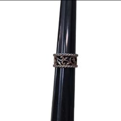 Size 7 Tarnished 925 Swirl Band
