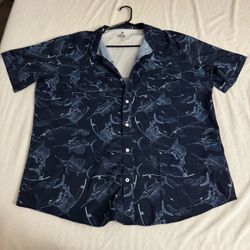 IZOD Saltwater Men’s Fishing Shirt – XL – Navy Blue