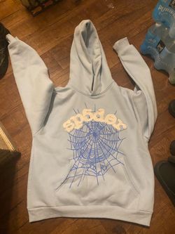 Sky Blue Web Sp5der Hoodie