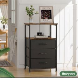 LED nightstands with 3 drawers