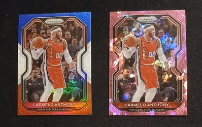 Carmello Anthony Panini Prizm Pink Ice Red White Blue Prizm Basketball INSERT Cards SP