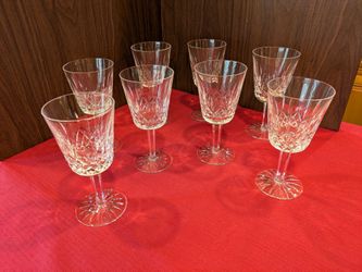 NEW Waterford Crystal SET (8)  "Lismore" Large  7 1/4"  Wine / Water Glasses