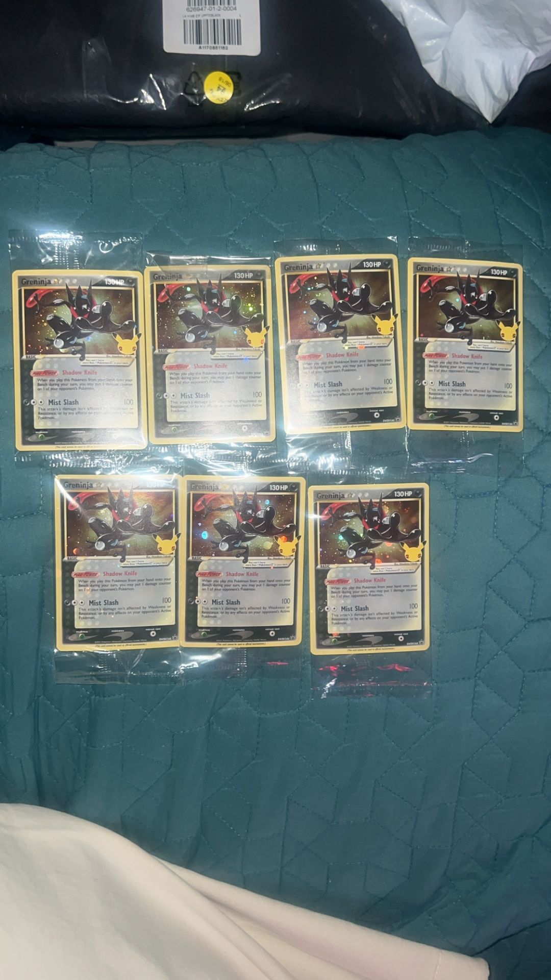 Greninja Gold Star Holo Promo SWSH144 Celebrations Black Star Pokemon - SEALED x7