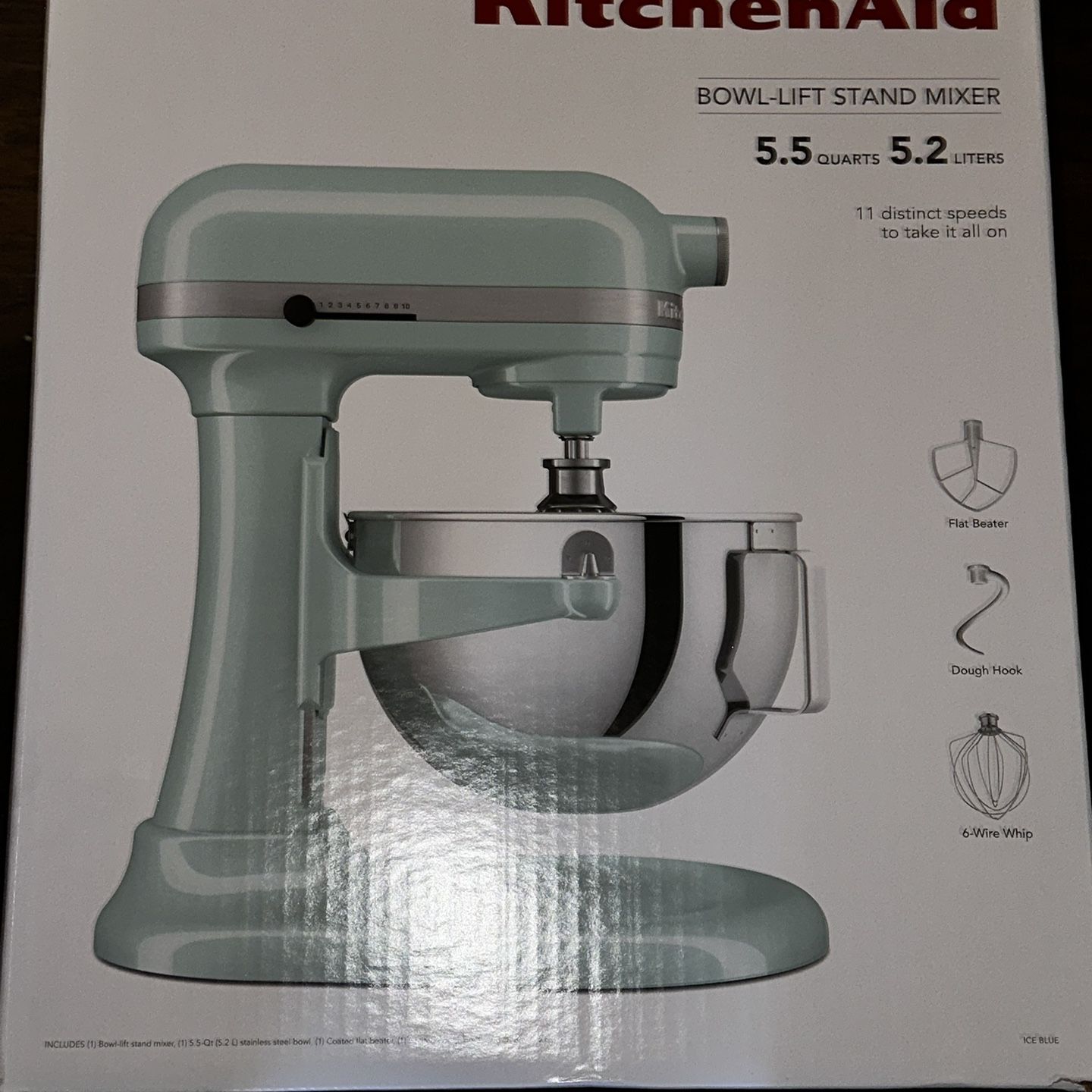KitchenAid 5.5 Quart Bowl-Lift Stand Mixer Ice Blue 