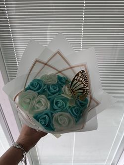 13 eternal roses with butterfly