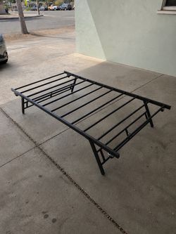 Portable Metal Bed Frame w/ Wheels – Foldable Platform Base