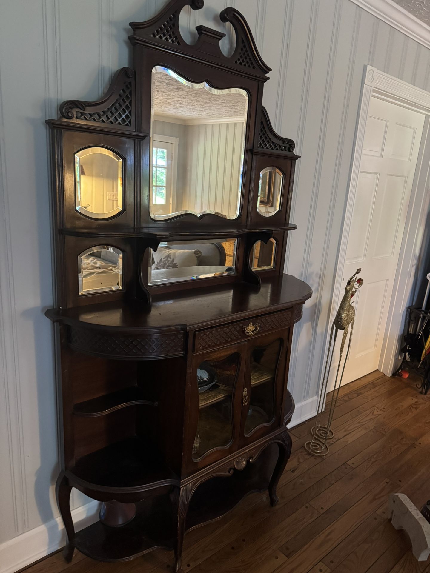 Antique Mirror Display Curio