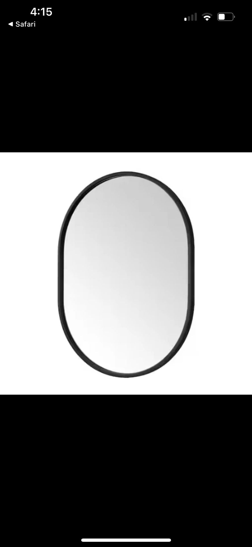 Home Decorators Collection Emmeline 24 in. W x 32 in. H Oval Framed Wall Mount Bathroom Vanity Mirror
